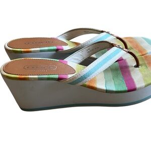 Coach Feliciti Red and Pink Wedge Shoes